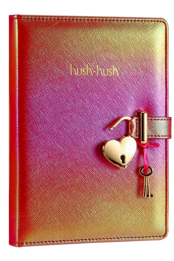 Victoria's Journals Hush Hush Kilitli Metalik Defter Kutulu 80 gr 320 Sayfa Çizgili Kırmızı