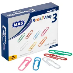 Mas 280 Oval Ataş 28 mm Pvc Kaplı - 50'li Paket