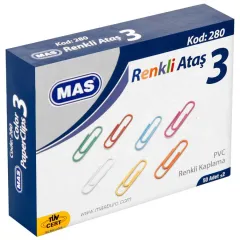 Mas 280 Oval Ataş 28 mm Pvc Kaplı - 50'li Paket