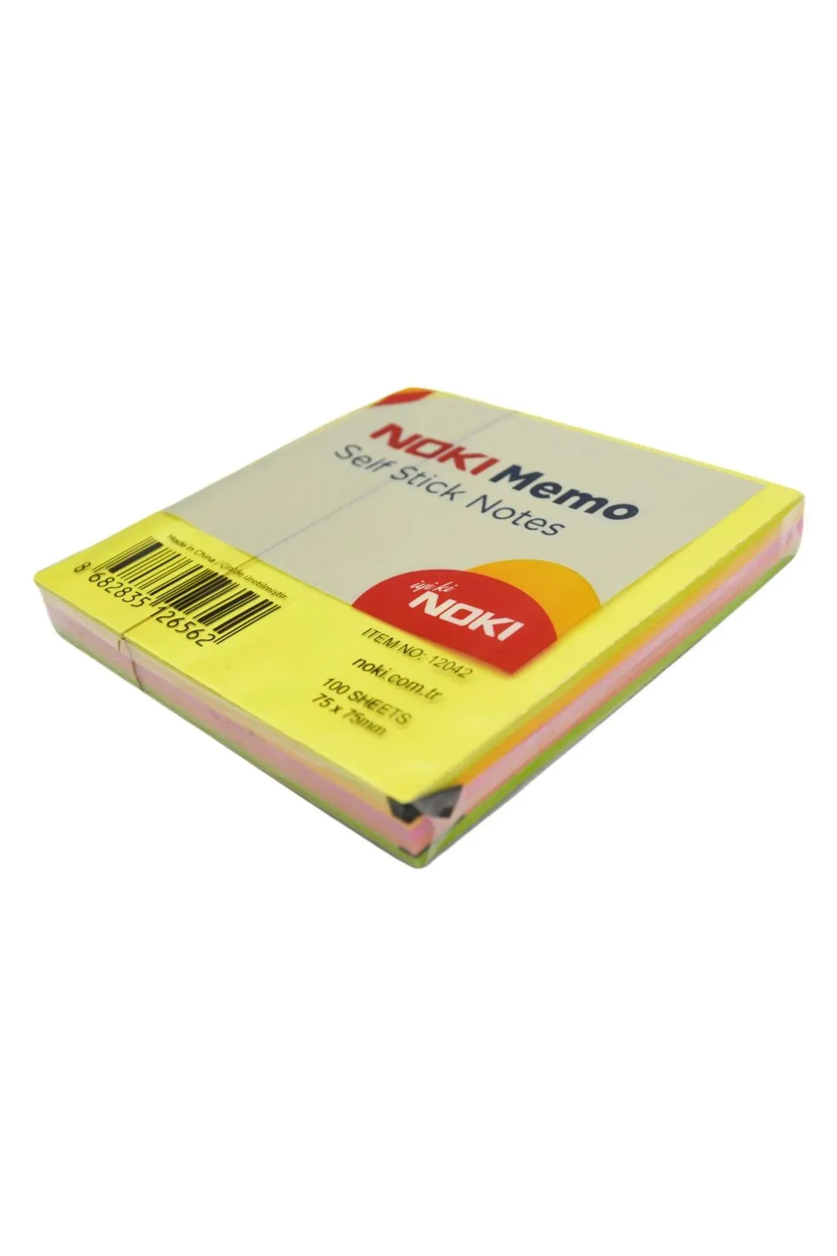 Noki Memo Stick Notes 75x75 mm Küp Yapışkanlı Not Kağıdı - 100 Yaprak - 12'li Paket - Pastel Renkler