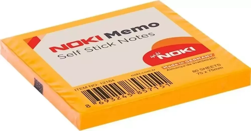 Noki Memo Stick Notes 75x75 mm Küp Yapışkanlı Not Kağıdı - 100 Yaprak - 12'li Paket