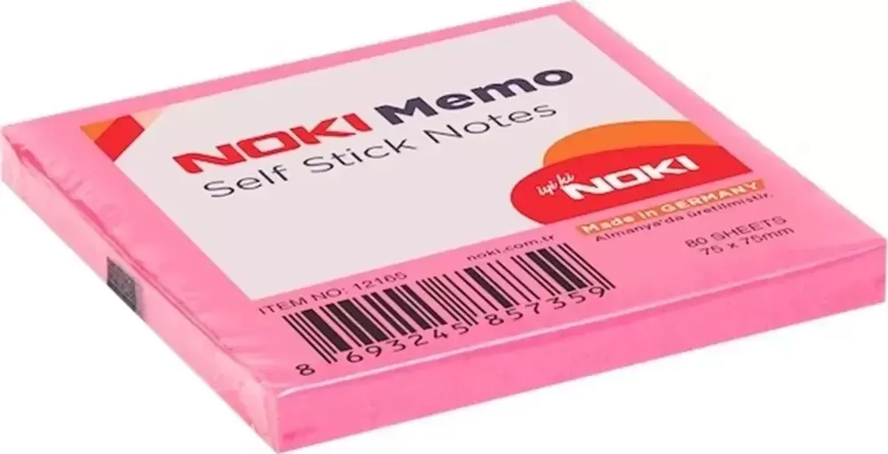 Noki Memo Stick Notes 75x75 mm Küp Yapışkanlı Not Kağıdı - 100 Yaprak - 12'li Paket