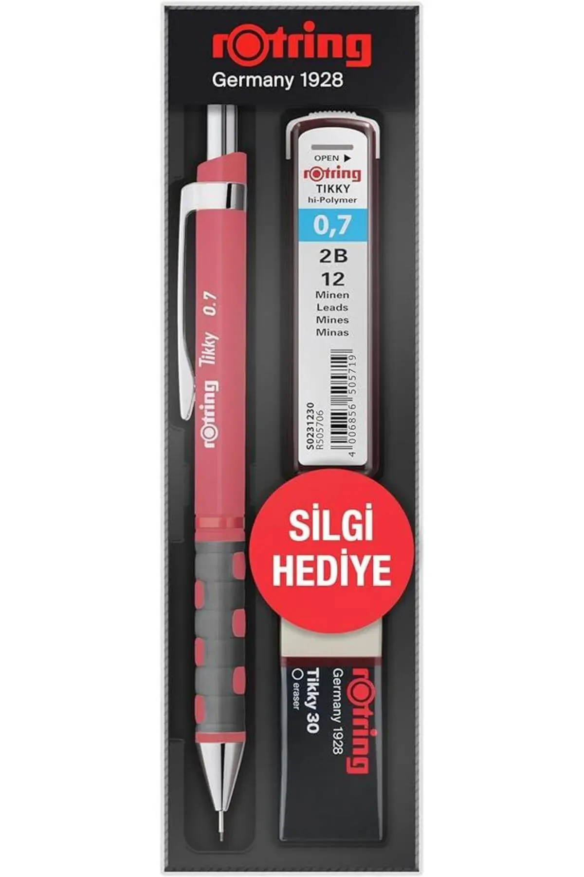 Rotring Tikky 0.7 mm Versatil Kalem, Silgi ve Uç -